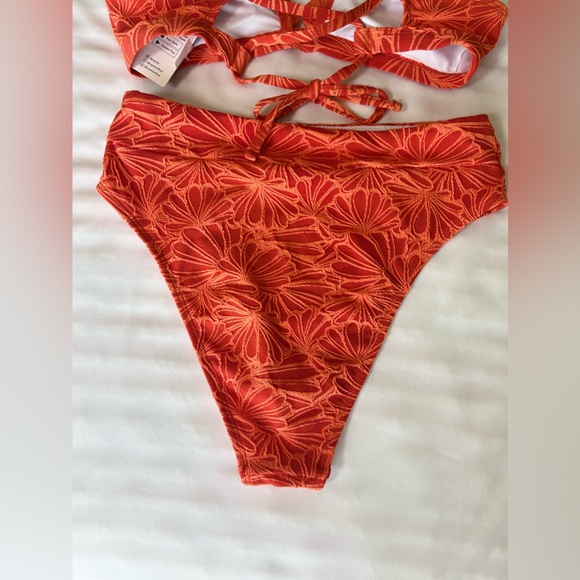 NWT Bikini Set for Women Bathing Suit High Waisted Scalloped V Neck Two Pieces S - Picture 11 of 17